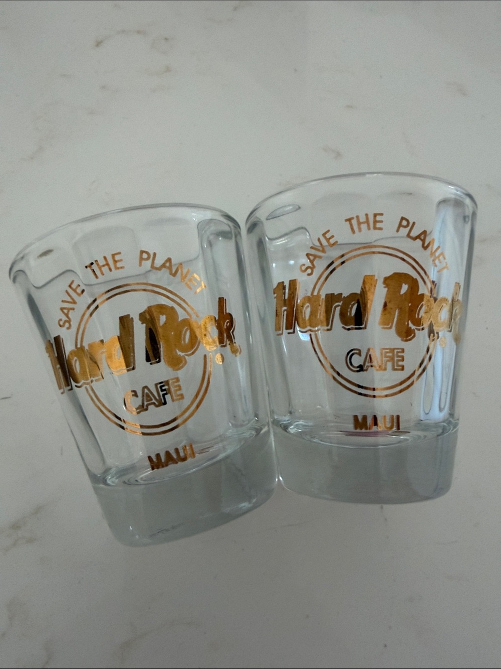 3/$25 Hard Rock Cafe Save The Planet Maui Shot Glasses (Set of 2)